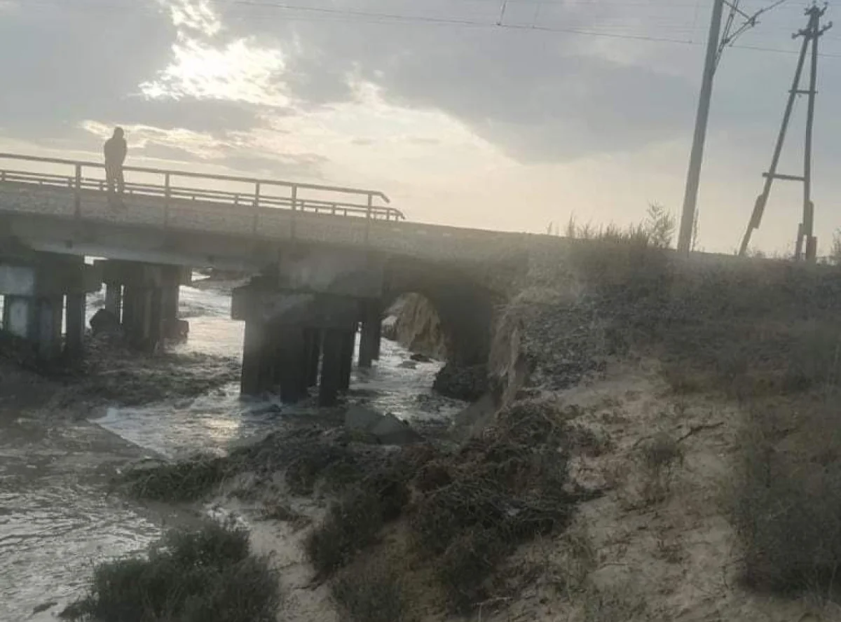 В Жамбылской области размыло основание моста, поезда задерживаются