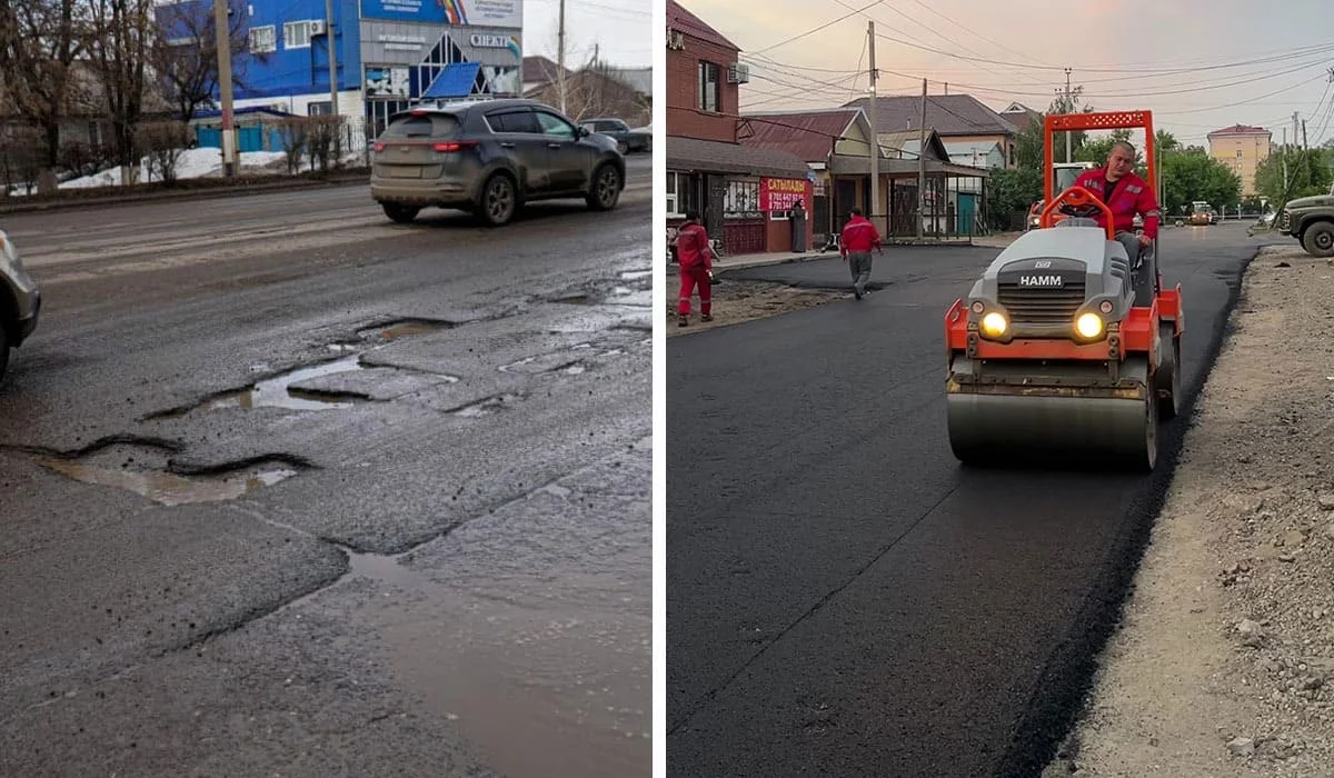 Аманатовцы своими силами отремонтировали одну из улиц Уральска