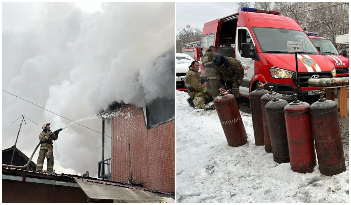 Пожар в кафе встревожил алматинцев