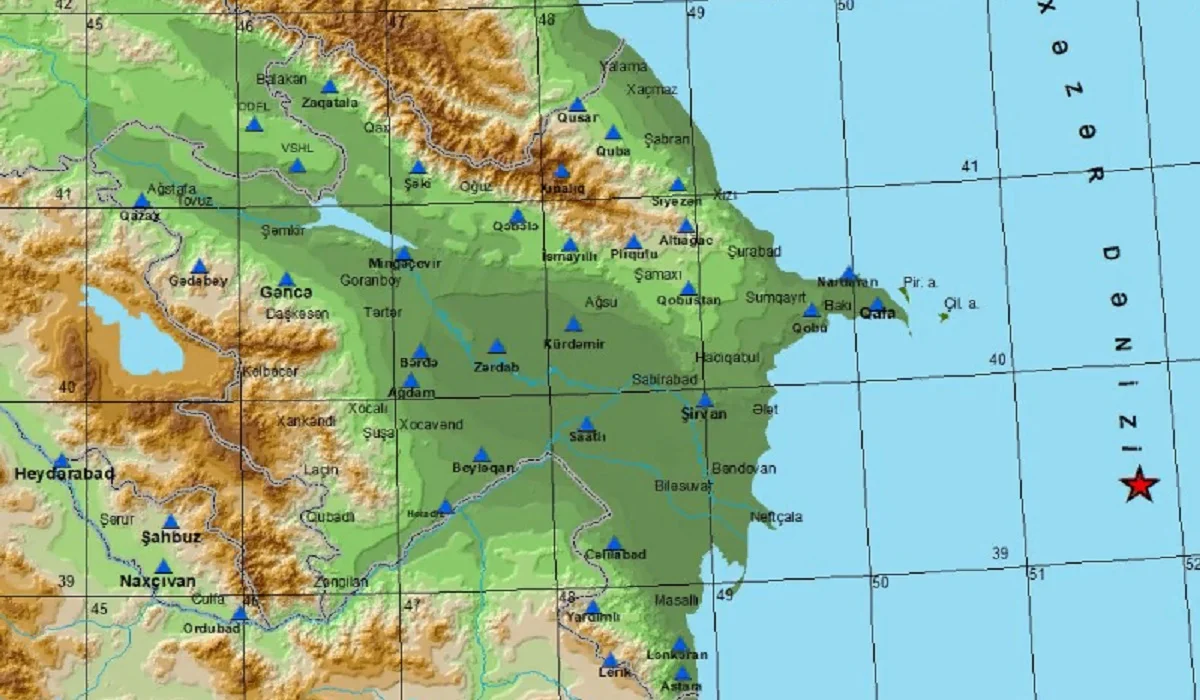 Землетрясение произошло в Каспийском море