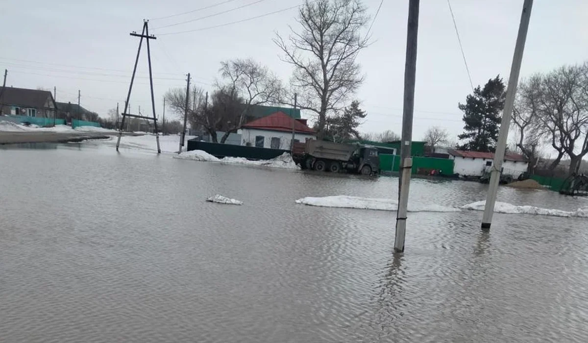 Талыми водами топит село недалеко от Астаны. Фото