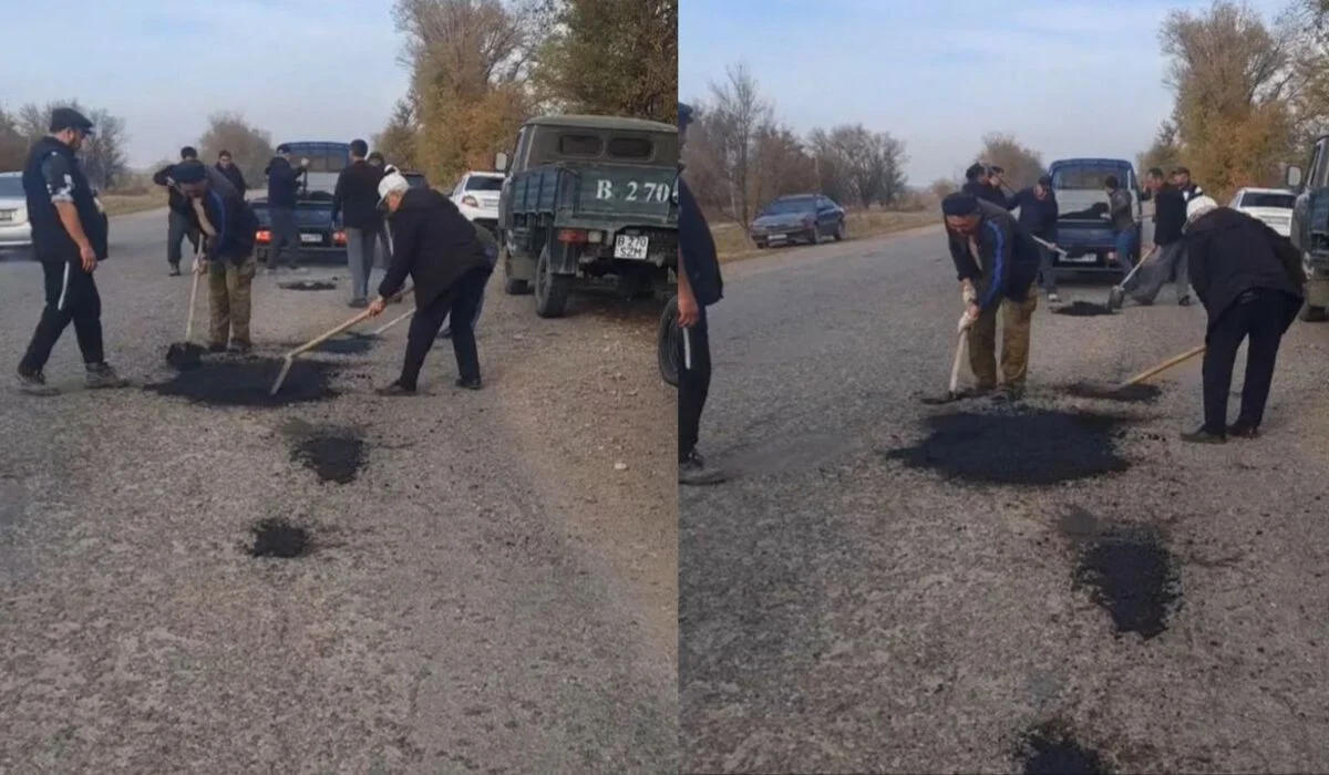 Сельчане самостоятельно ремонтировали дорогу в Алматинской области (ВИДЕО)