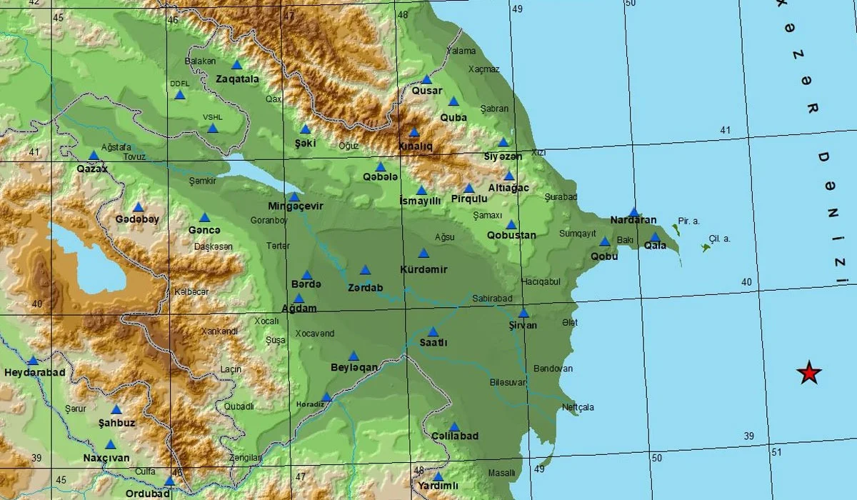 Землетрясение произошло в Каспийском море