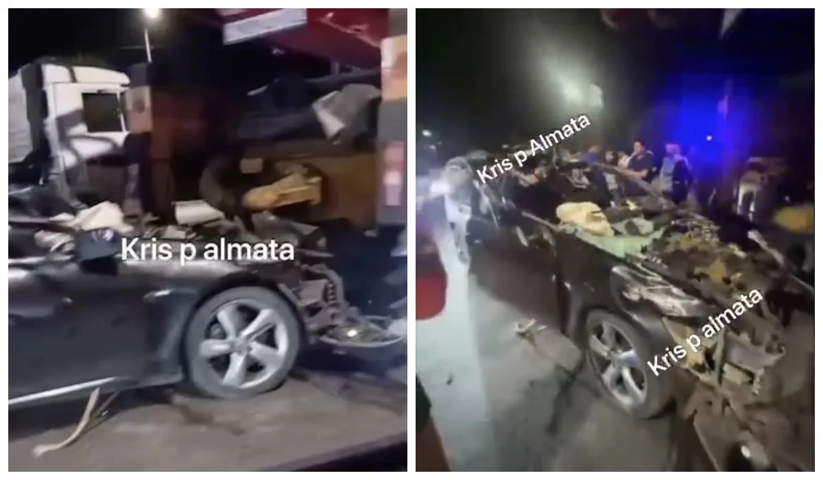 Легковушка въехала в автобетононасос в Алматы (ВИДЕО)