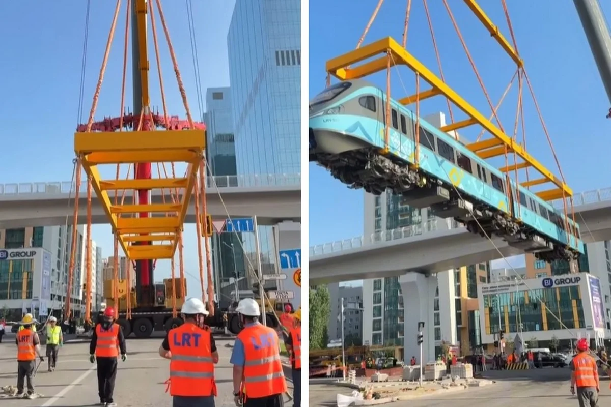 Второй состав LRT установили на станции «Абу Даби Плаза» в Астане