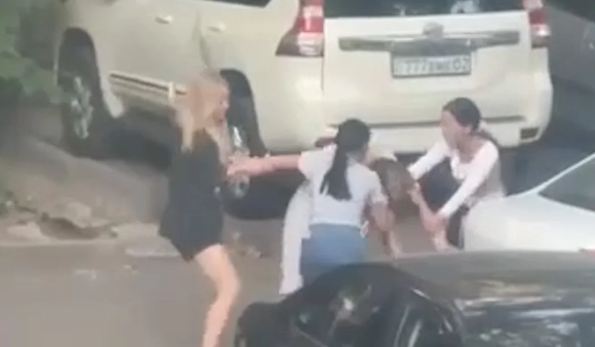 Девушки устроили жесткую уличную разборку во дворе Алматы (ВИДЕО)