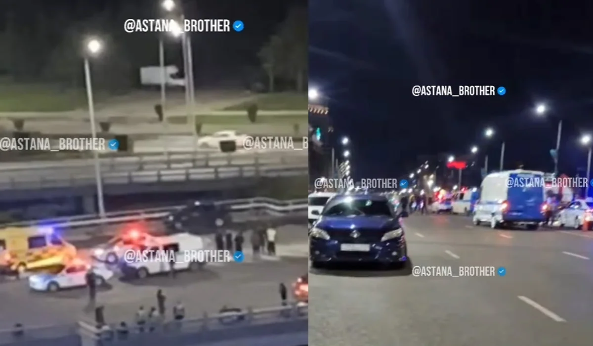Водитель насмерть сбил дорожного рабочего на мосту в Астане (ВИДЕО)