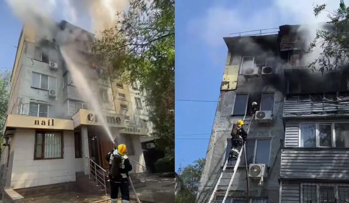 Пожар в квартире произошел в Алматы: эвакуированы 11 человек (ВИДЕО)