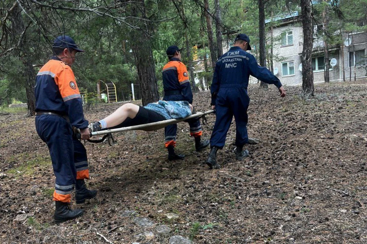 Пошла за грибами: девушку вынесли из леса на носилках карагандинские спасатели