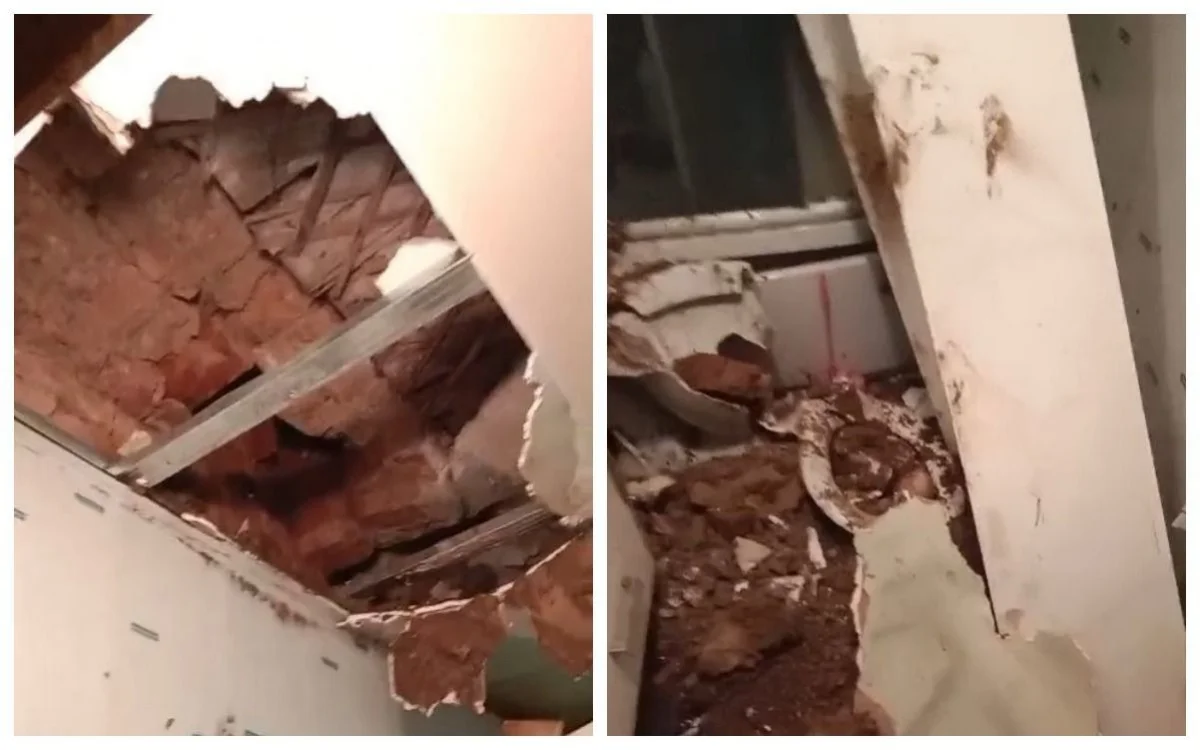 «Эвакуируйте нас»: потолок обрушился в аварийном доме в Атырау