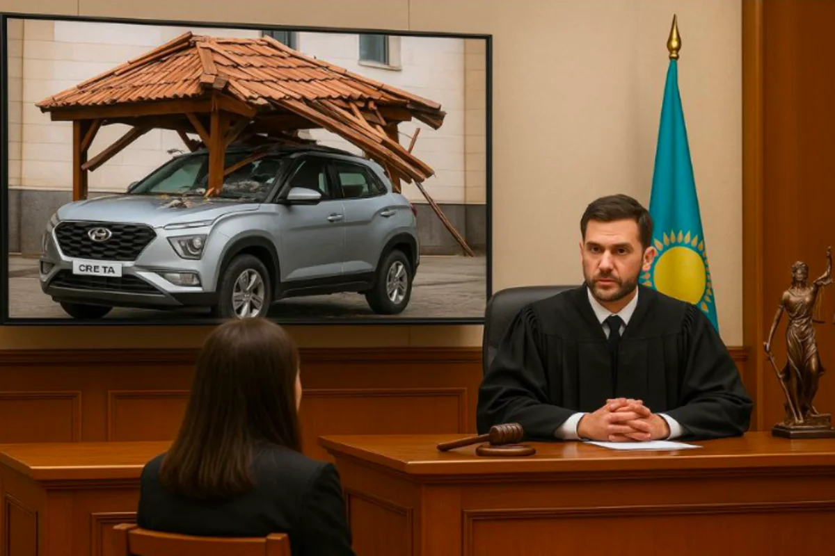 Сильный ветер повредил авто в Таразе: детский сад заплатит крупный ущерб