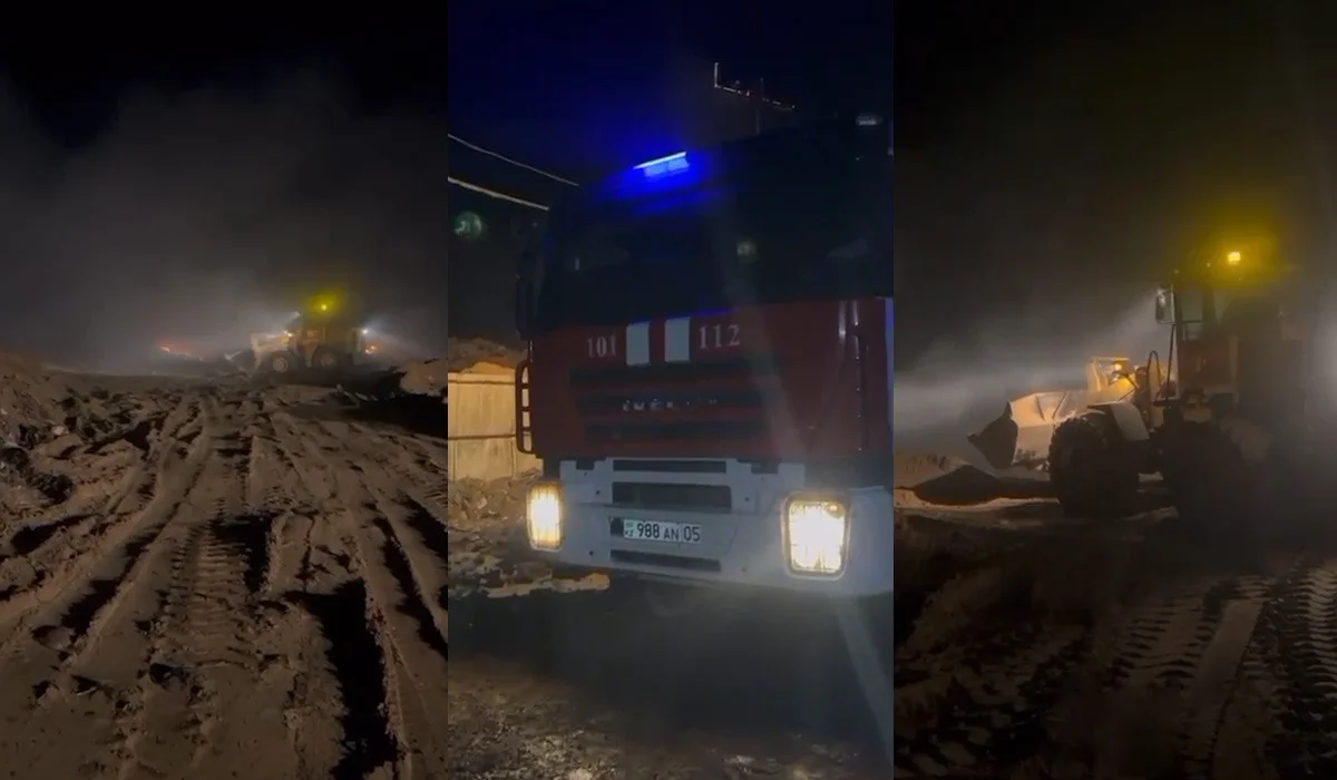 Пожарных из семи регионов стянули для тушения возгорания на свалке в Алматинской области (ВИДЕО)