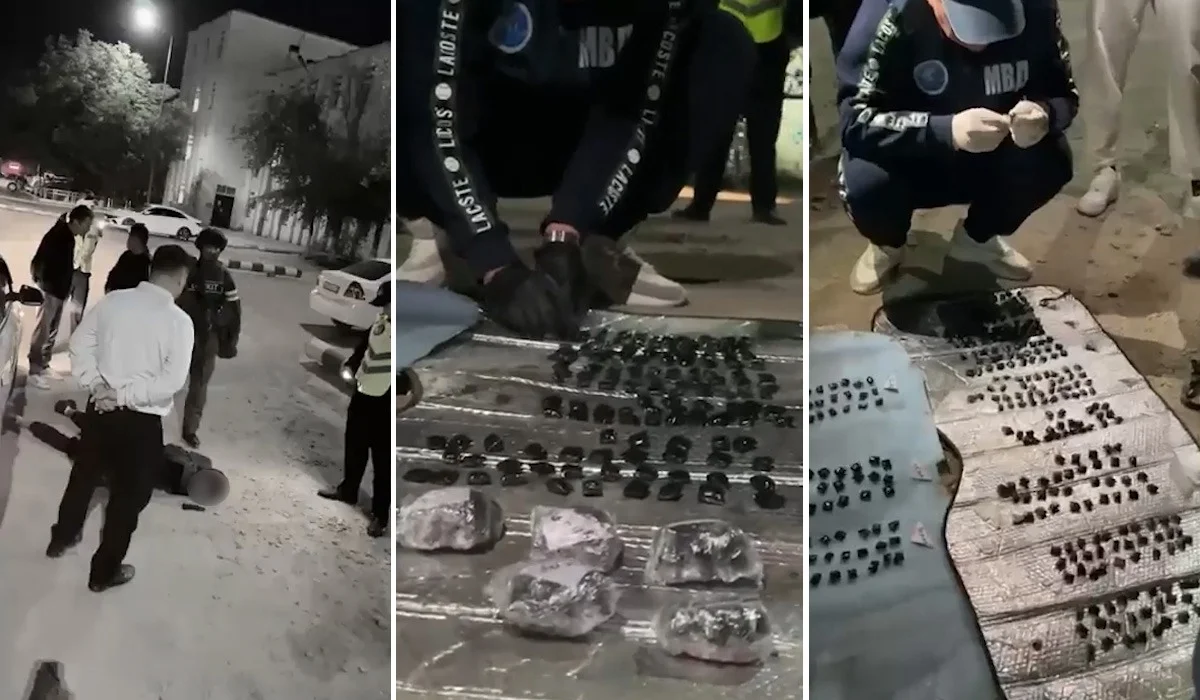 Полиция показала кадры задержания в Актау: изъято полкилограмма «солей» (ВИДЕО)