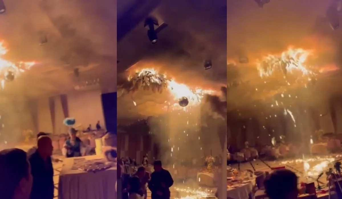 Гости с криками выбегали из зала: пожар на тое сняли на видео в Туркестанской области