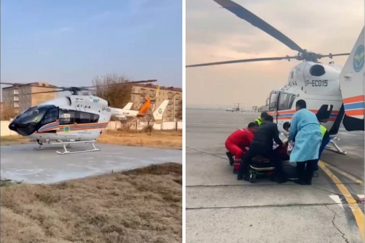 Выжившего в страшном пожаре с 12 погибшими в Алгабасе доставили вертолетом в Шымкент