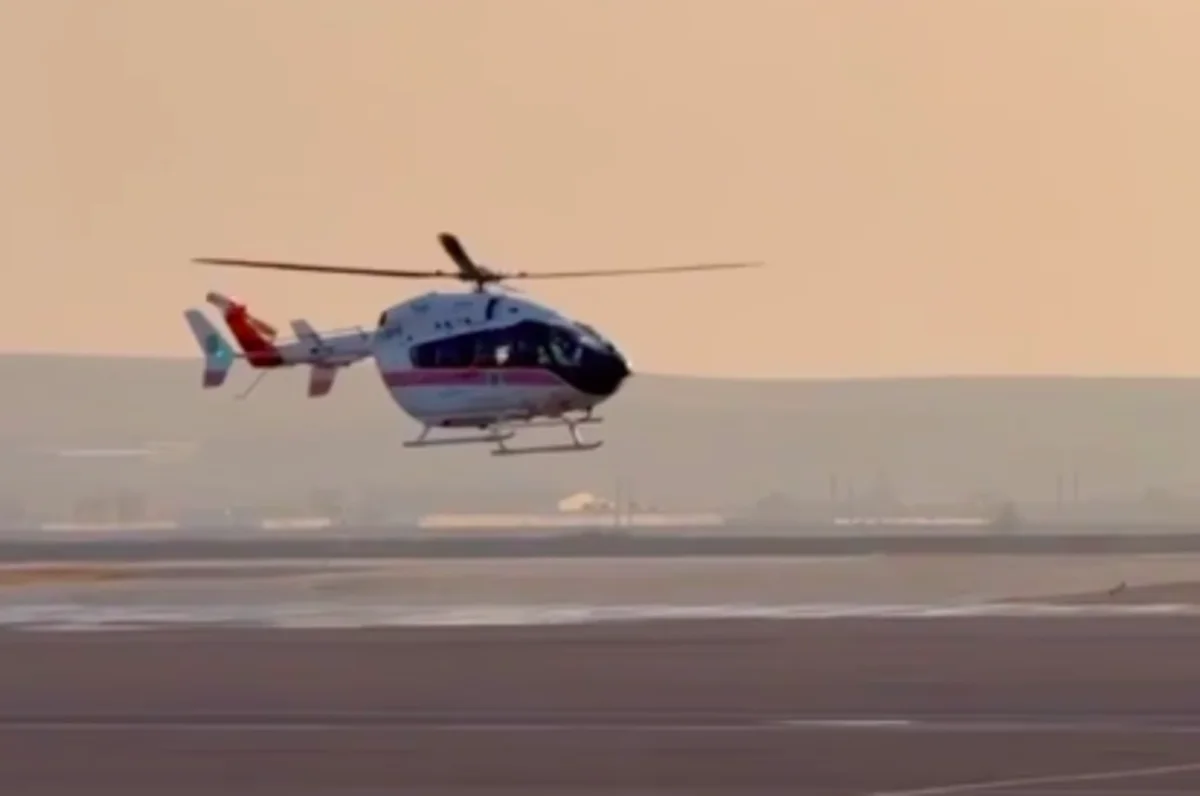 Жуткий пожар в Алгабасе: выжившую экстренно доставили вертолетом в Шымкент (ВИДЕО)