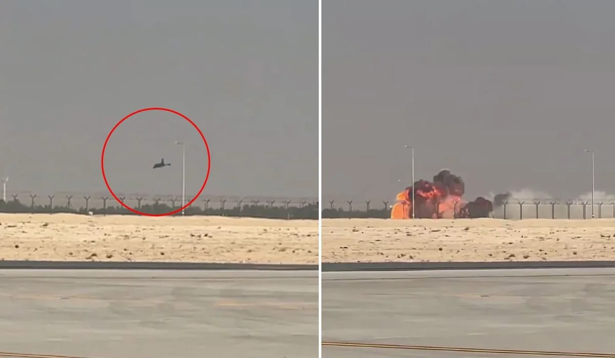 Истребитель разбился во время показательного полета на авиашоу в Дубае (ВИДЕО)