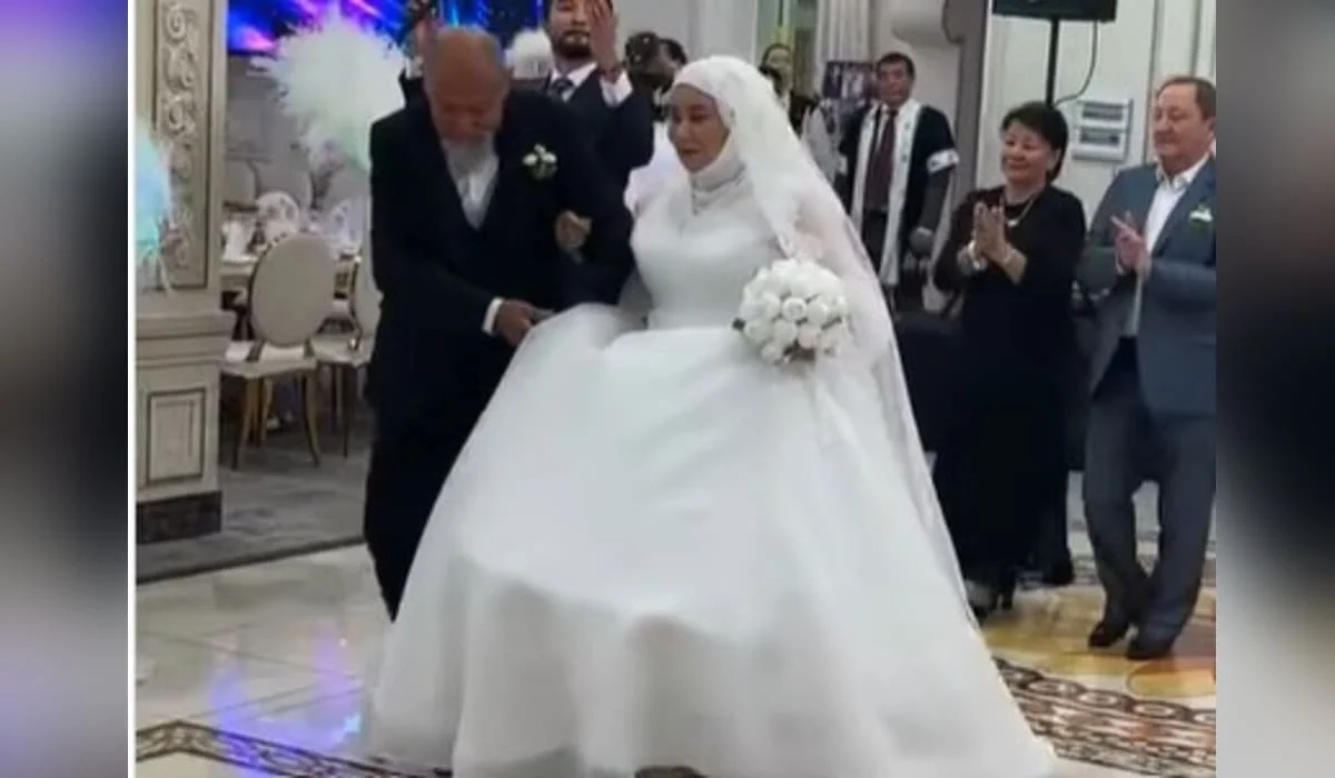 75-летний аксакал устроил свадьбу и одел супругу в белое платье (ВИДЕО)