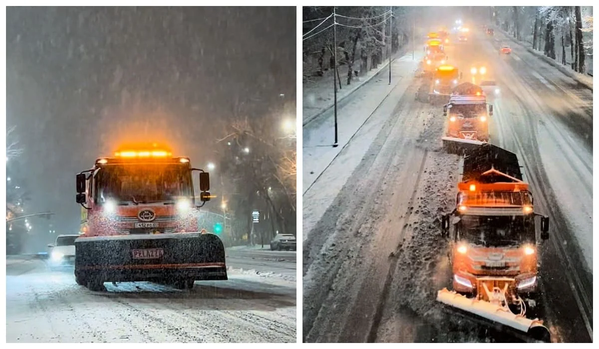 Алматы накрыл мощный снегопад: выпало 35 сантиметров за ночь