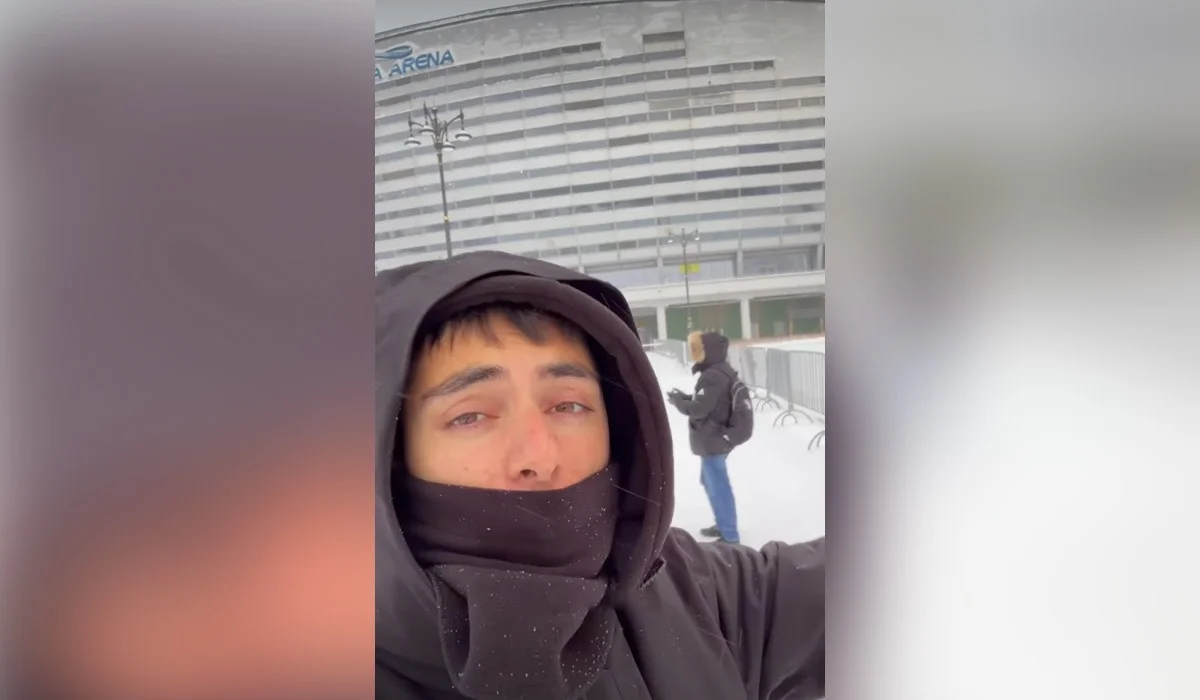 «Самая холодная игра Лиги чемпионов»: испанский репортер замерз на матче в Астане (ВИДЕО)