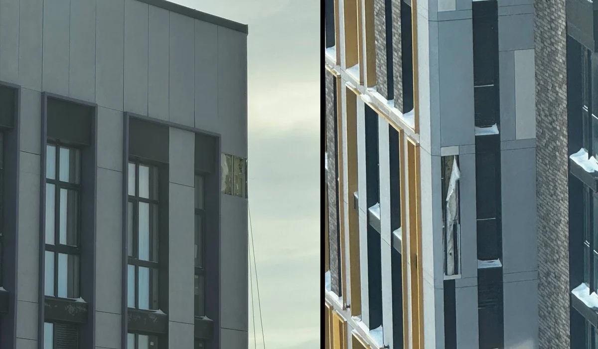 У элитного ЖК «Орда Инвест» обрушился фасад в Астане: жители бьют тревогу (ВИДЕО)