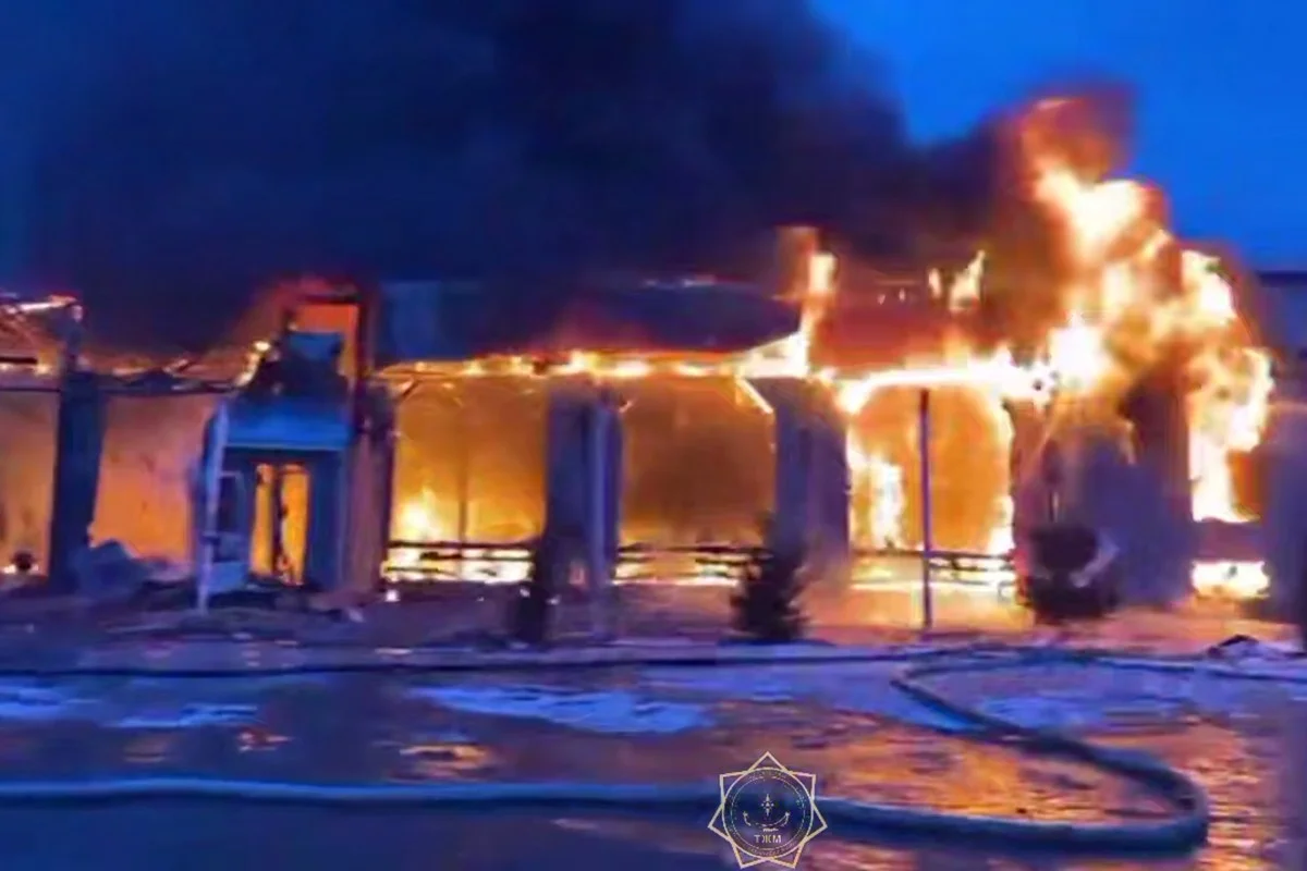 Придорожное кафе сгорело в Туркестанской области