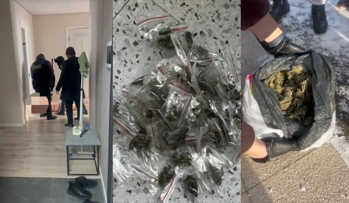 Пытался выбросить наркотики в окно: крупную партию марихуаны изъяли у жителя Астаны (ВИДЕО)