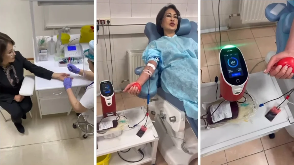 Глава Минздрава Казахстана сдала кровь (ВИДЕО)