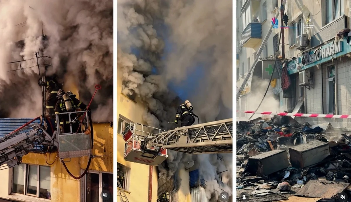 Больше 8 часов тушили пожар в забитой хламом квартире в центре Усть-Каменогорска (ВИДЕО)