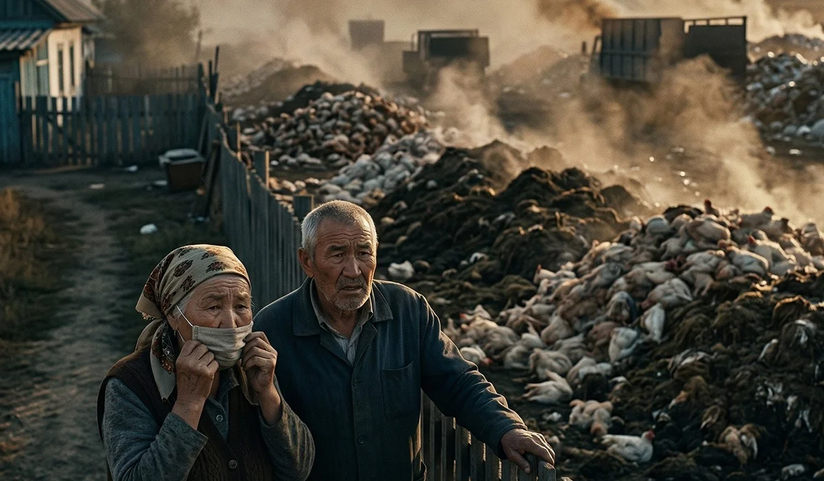 «Жить невозможно»: свалка мертвых кур и помётохранилище отравляют жителей села Акмолинской области