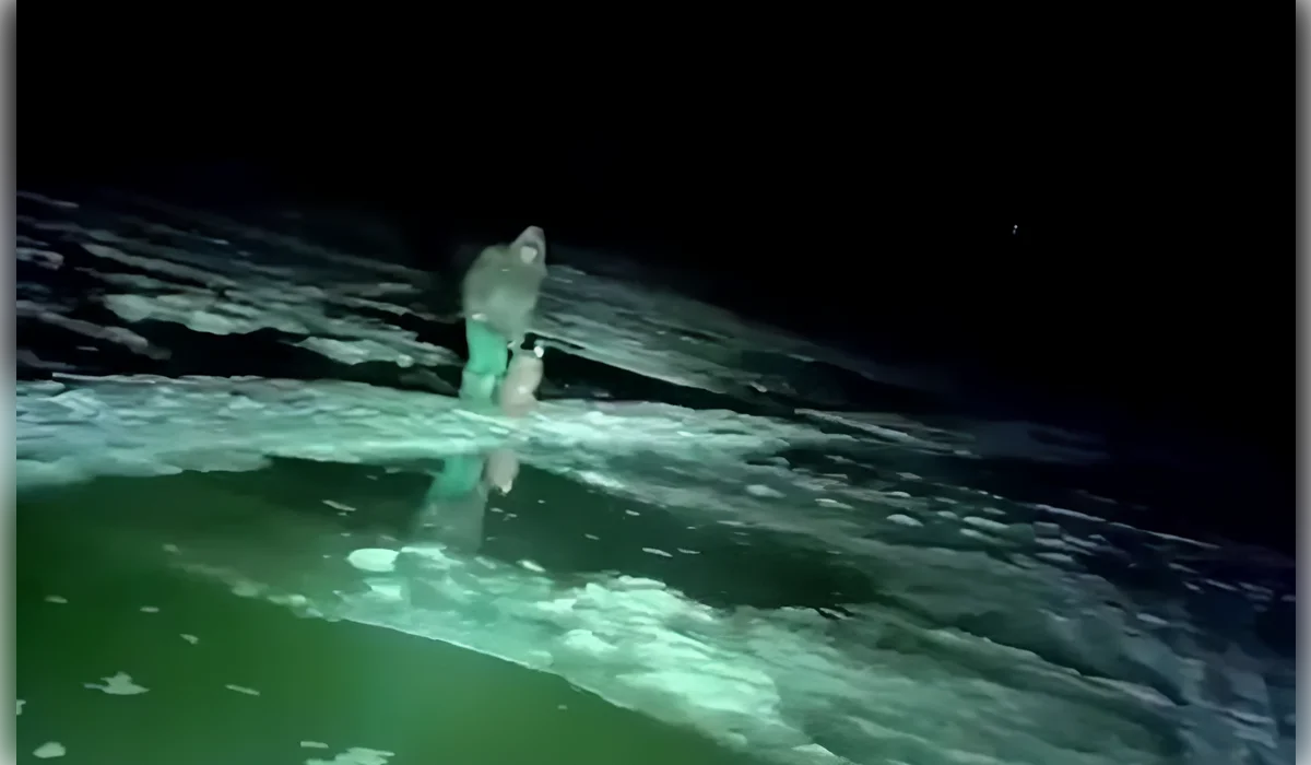 Мужчина провалился под лед в Петропавловске (ВИДЕО)