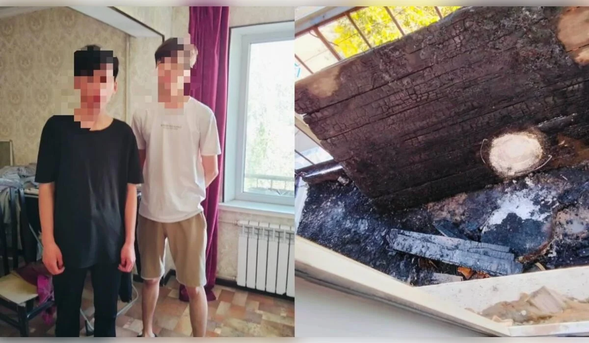 Проезжал мимо: полицейский спас двух детей из горящего дома в Кызылорде (ВИДЕО)