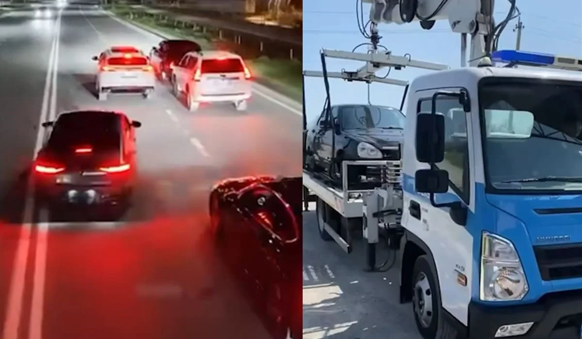 Выезды на встречку и красный свет: свадебный кортеж устроил беспредел в Шымкенте (ВИДЕО)