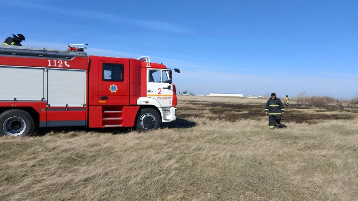 В нескольких районах Акмолинской области боролись с возгоранием травы