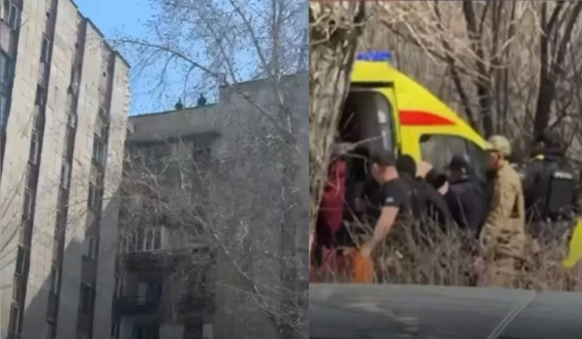 Голого мужчину сняли с крыши многоэтажного дома в Усть-Каменогорске (ВИДЕО)