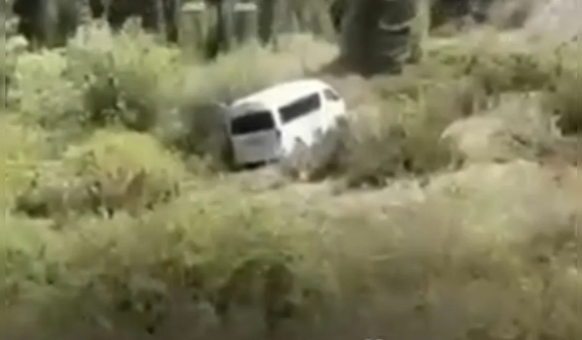 Туристический автобус сорвался вниз у Кольсая (ВИДЕО)