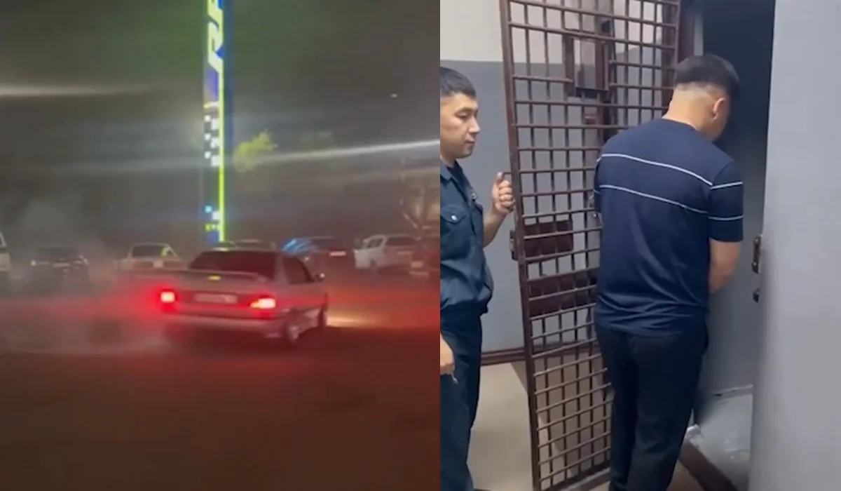 Опасный дрифт на дорогах Алматы устроили два автолихача (ВИДЕО)