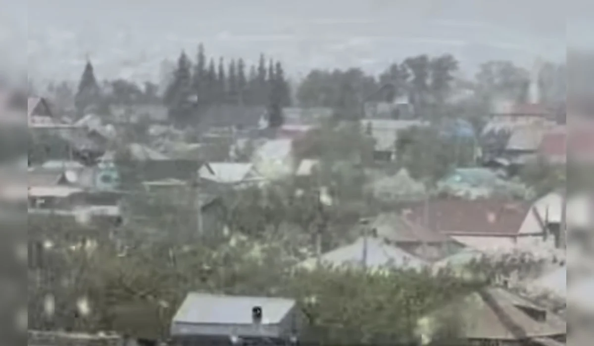 Снег в мае удивил жителей Щучинска (ВИДЕО)