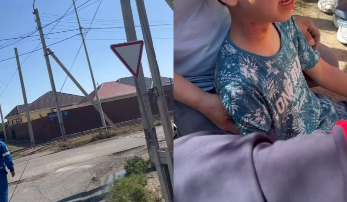 Мальчика на велосипеде ударило током из-за свисавшего провода в Атырау (ВИДЕО)