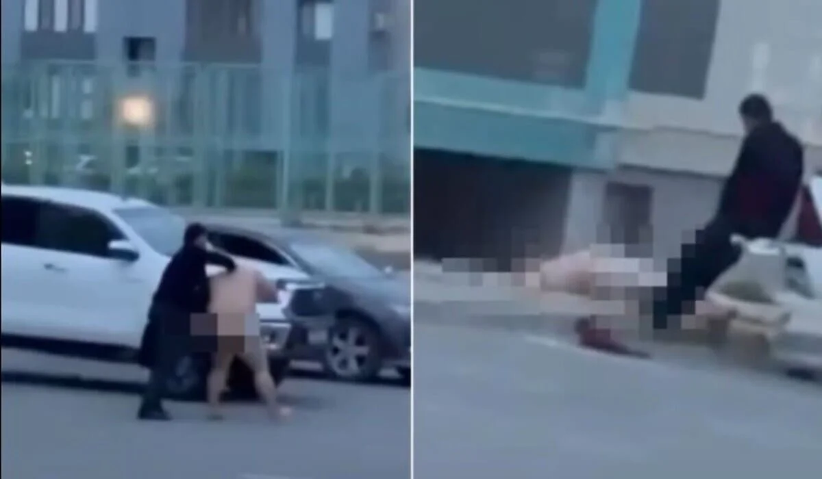 Обнаженный мужчина устроил переполох в Актау (ВИДЕО)