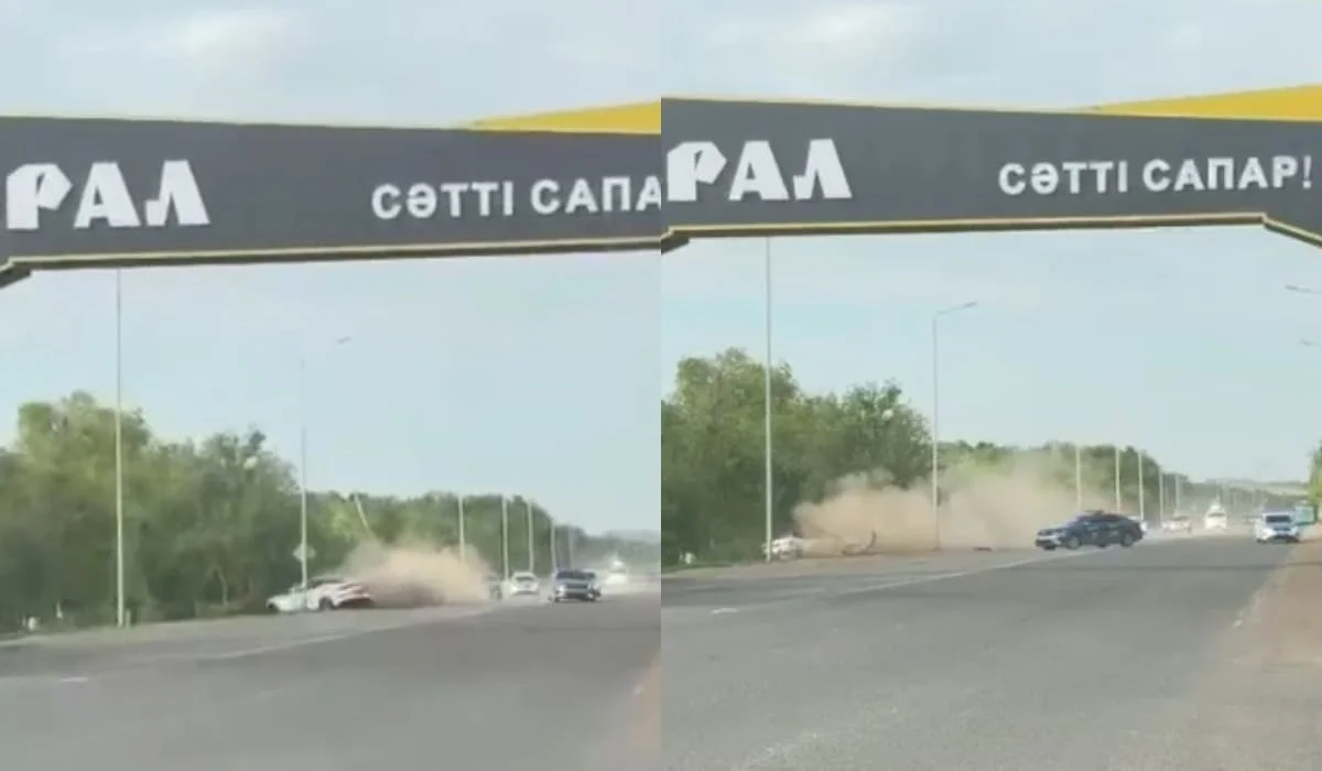 Подросток угнал автомобиль в Уральске и врезался в опору ЛЭП, уходя от полиции (ВИДЕО)