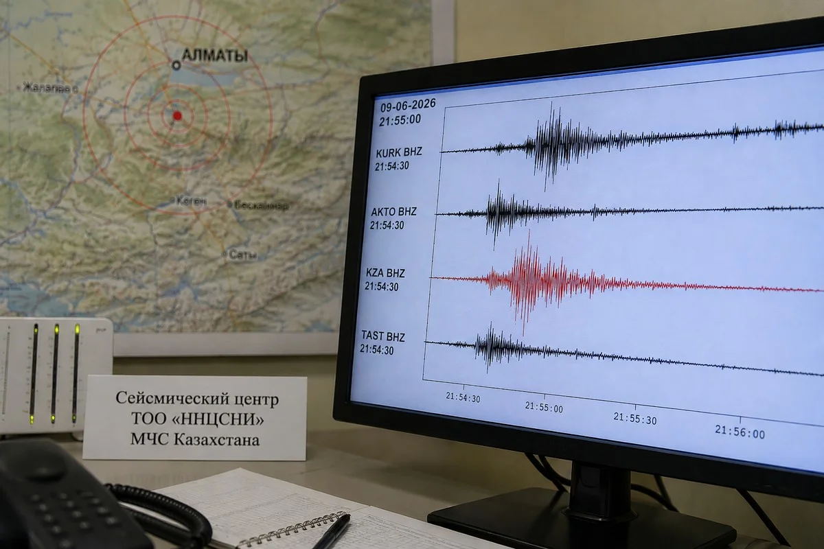 Землетрясение произошло в Алматинской области