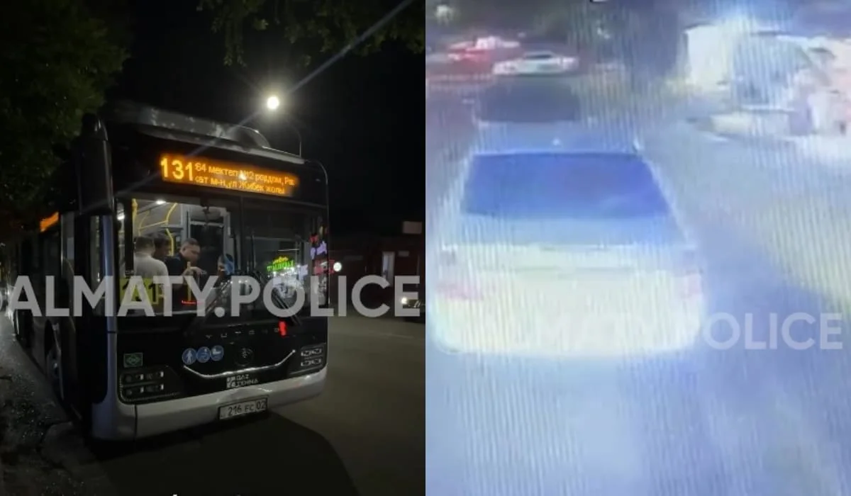 В Алматы водитель автобуса скончался за рулем, произошло ДТП с двумя автомобилями (ВИДЕО)