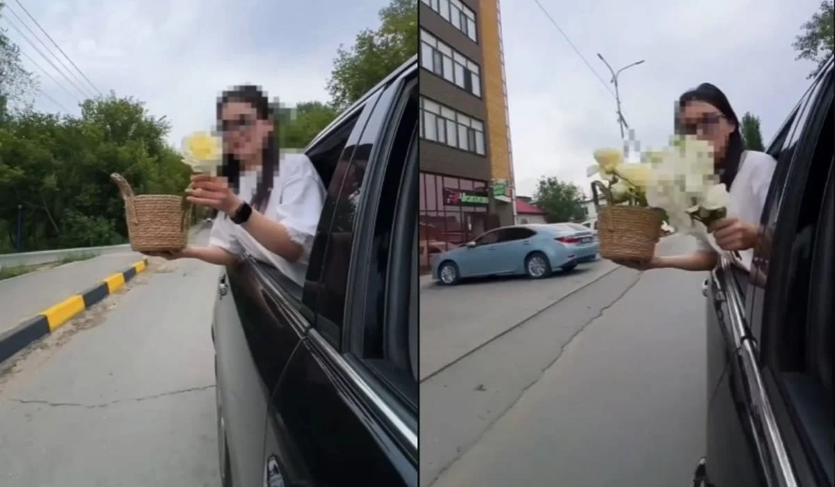 Букет ради лайков: в Семее водителя и пассажирку наказали за опасное видео
