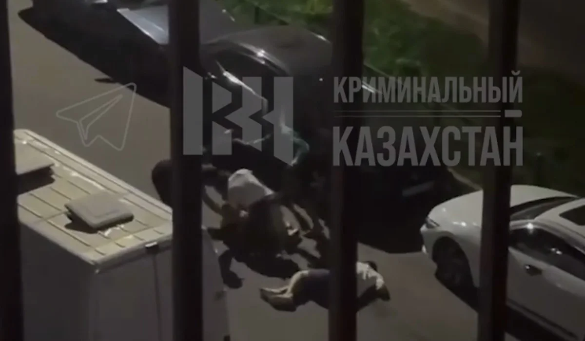 Жестокое избиение во дворе жилого комплекса в Алматы сняли на видео