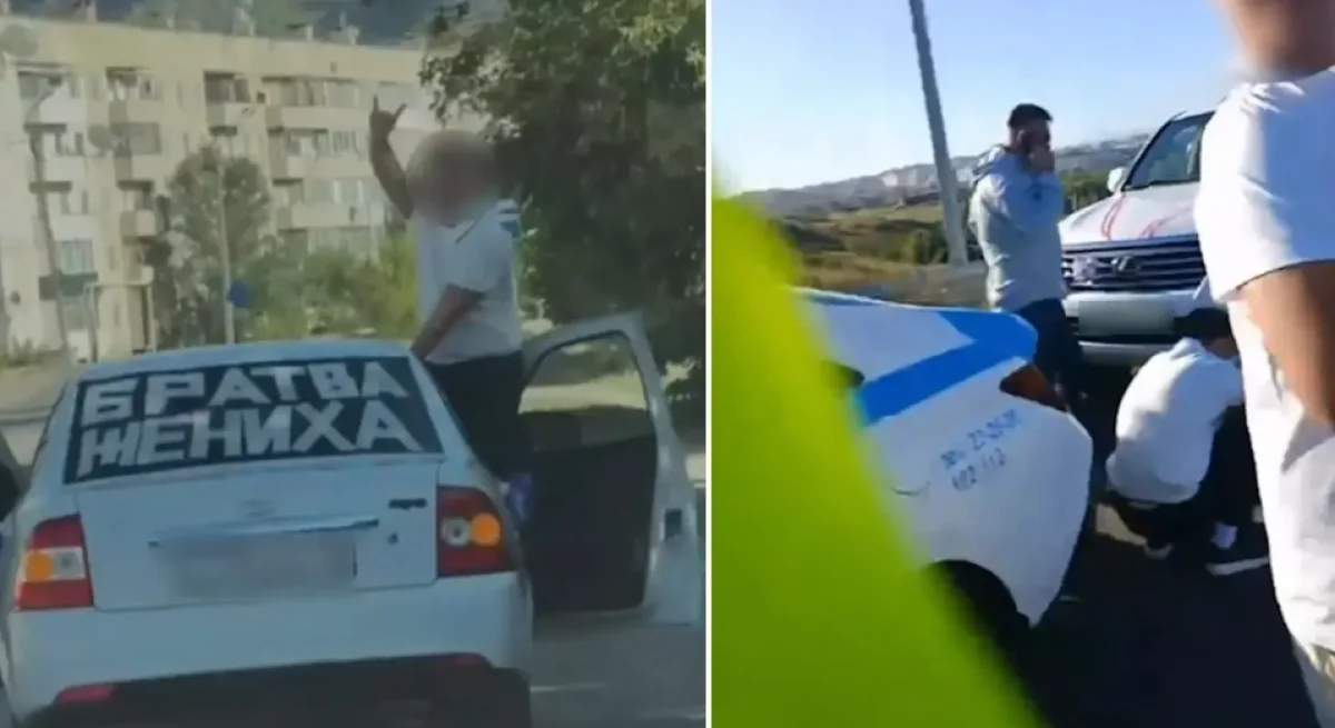 «Братва жениха»: свадебный кортеж в Усть-Каменогорске нарушил ПДД (ВИДЕО)