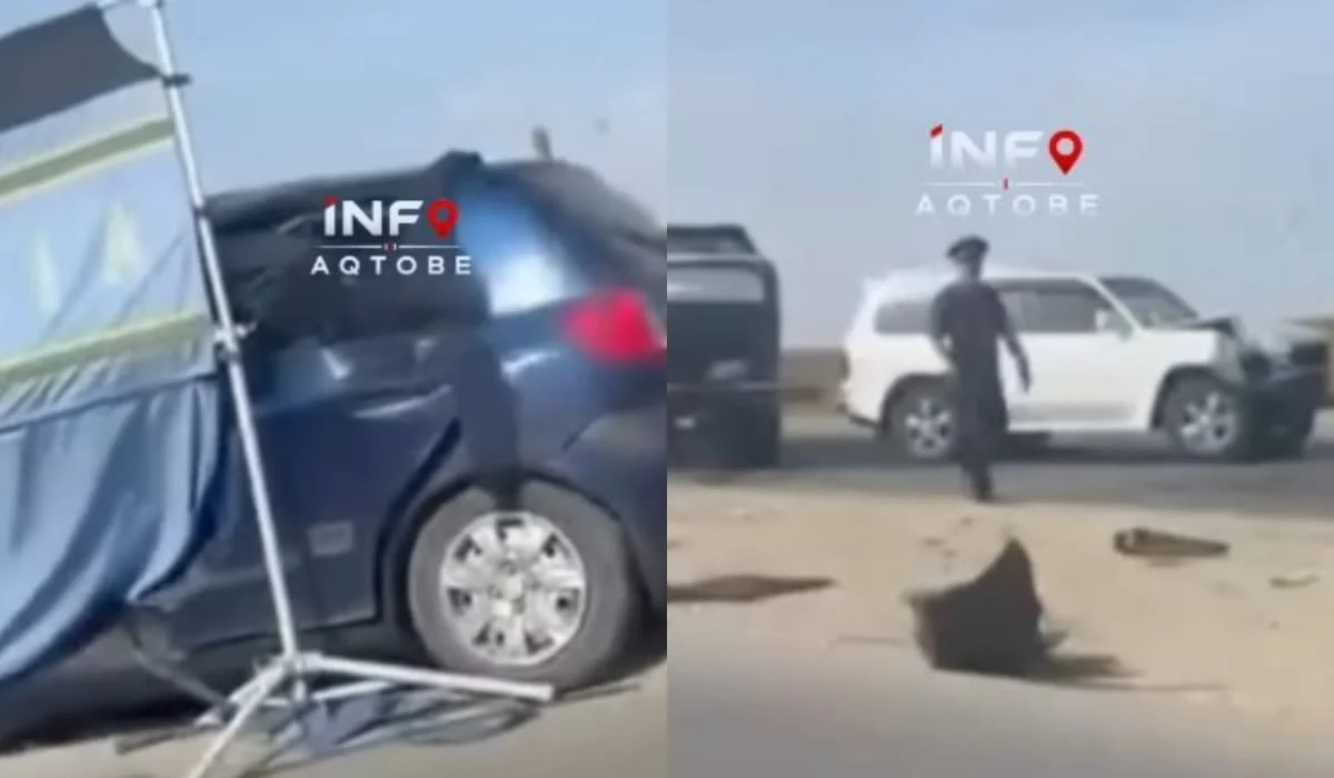 Водитель погиб в ДТП с тремя автомобилями в Актюбинской области (ВИДЕО)