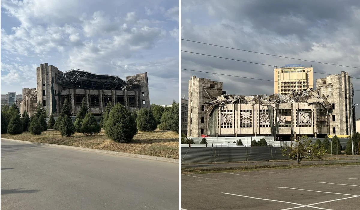 Крыша Дворца студентов обрушилась в Алматы (ВИДЕО)