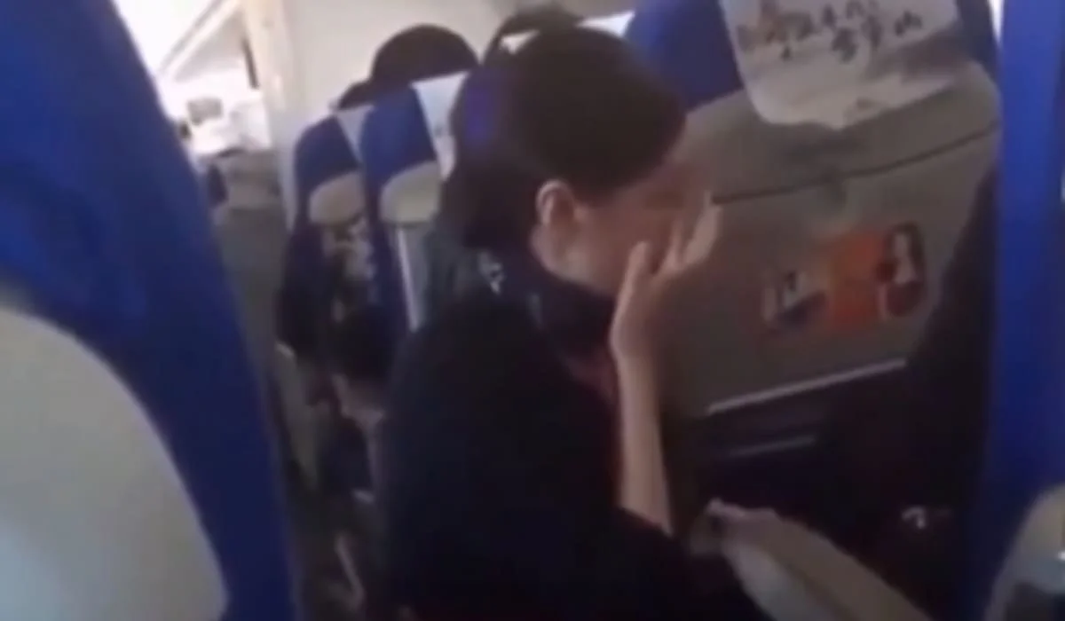 Стюардесса встала на колени перед пассажиром после конфликта на борту (ВИДЕО)