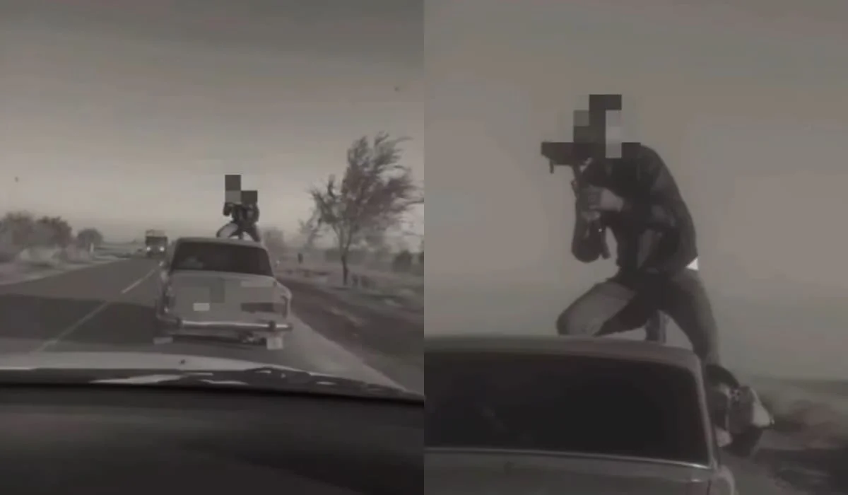 Ради эффектного ролика мужчина забрался на крышу движущегося авто в Туркестанской области (ВИДЕО)